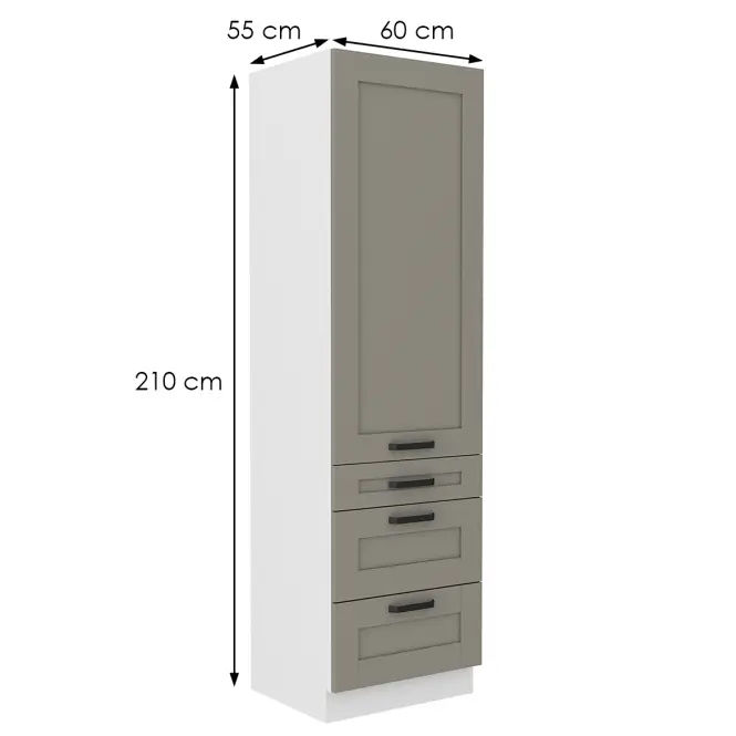 Konyhaszekrény Luna claygrey/fehér 60DKS-210 3S 1F,2