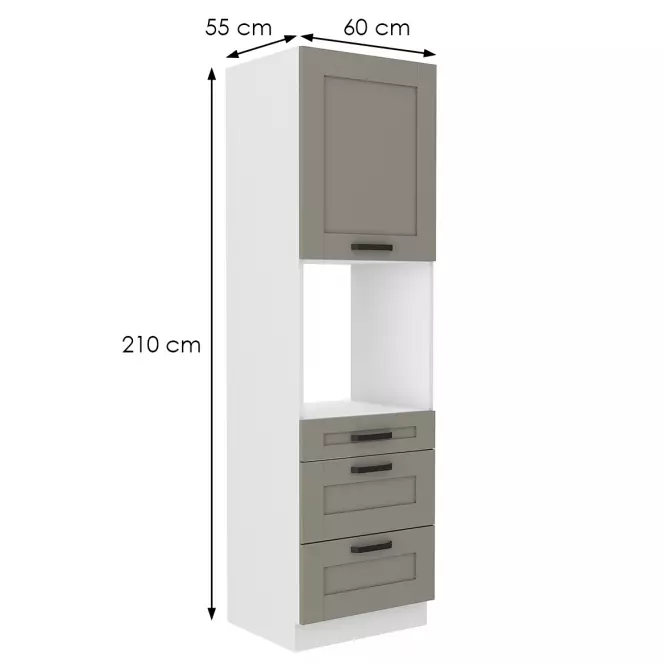 Konyhaszekrény Luna claygrey/fehér 60DPS-210 3S 1F