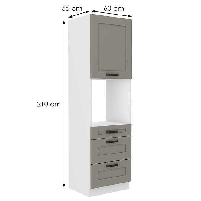 Konyhaszekrény Luna claygrey/fehér 60DPS-210 3S 1F