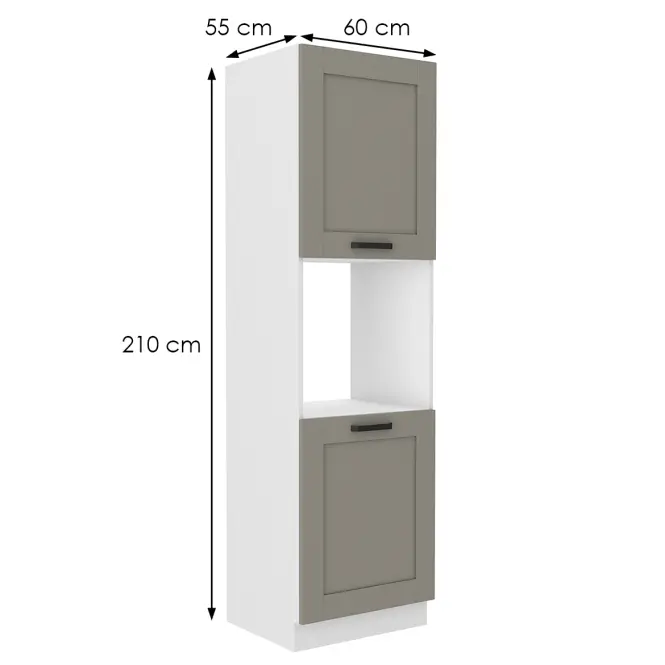 Konyhaszekrény Luna claygrey/fehér 60DP-210 2F,2