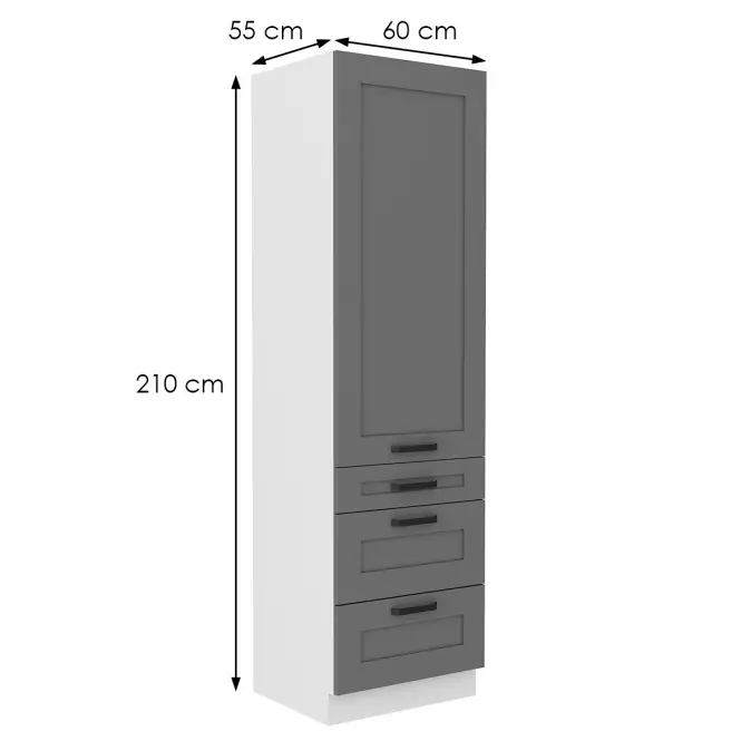 Konyhaszekrény Luna dustgrey/fehér 60DKS-210 3S 1F