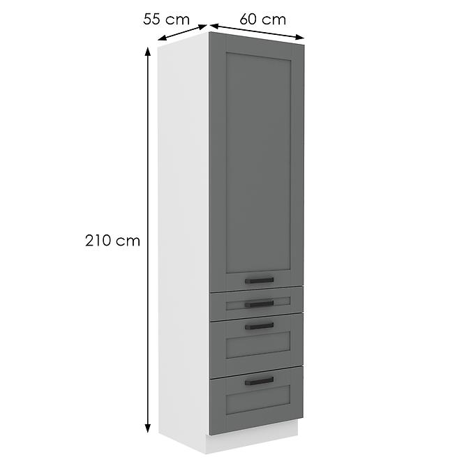 Konyhaszekrény Luna dustgrey/fehér 60DKS-210 3S 1F