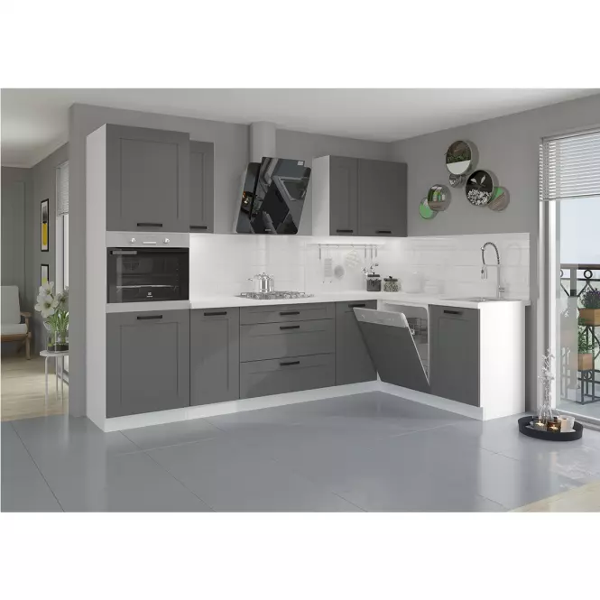Konyhaszekrény Luna dustgrey/fehér 60DP-210 2F