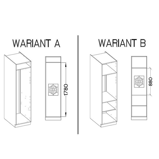 Konyhaszekrény Luna dustgrey/fehér 60LO-210 2F,3