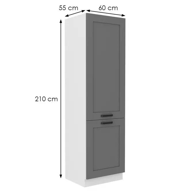 Konyhaszekrény Luna dustgrey/fehér 60LO-210 2F