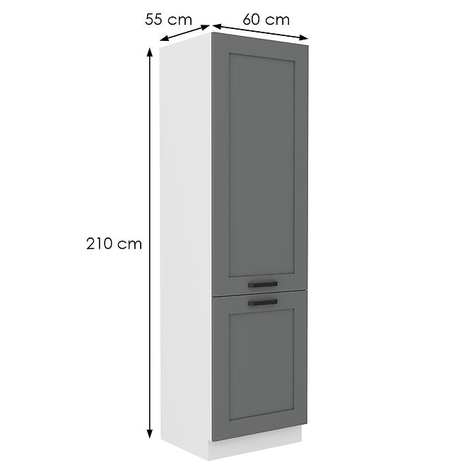 Konyhaszekrény Luna dustgrey/fehér 60LO-210 2F