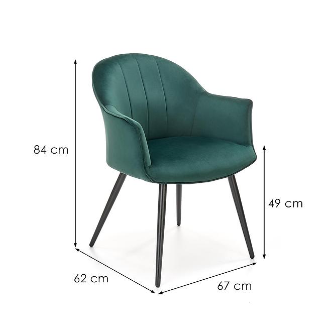 Szék K468 Velvet/Fém S. Zöld