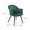 Szék K468 Velvet/Fém S. Zöld,2