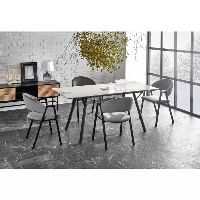 Szék K473 Velvet/Fém szürke