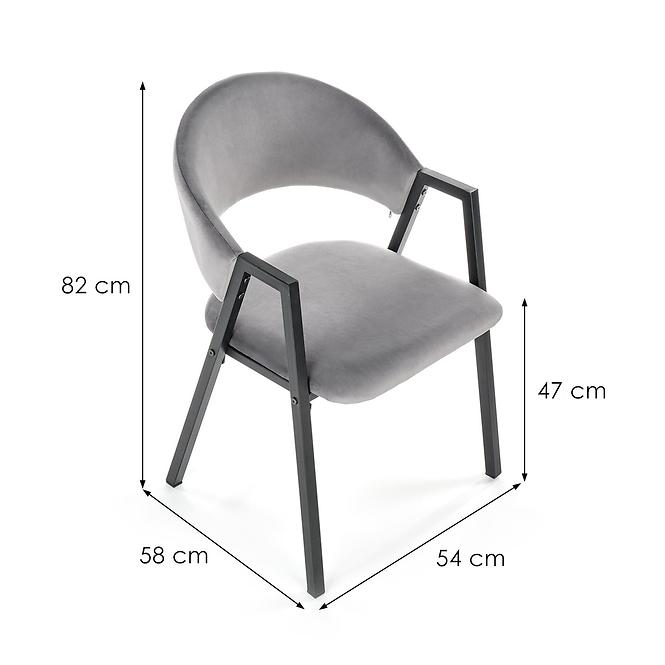 Szék K473 Velvet/Fém szürke,2