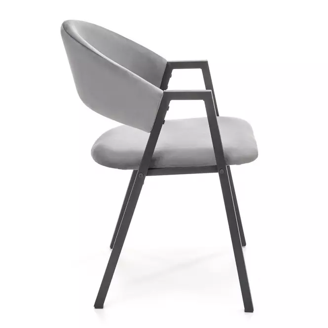 Szék K473 Velvet/Fém szürke,3
