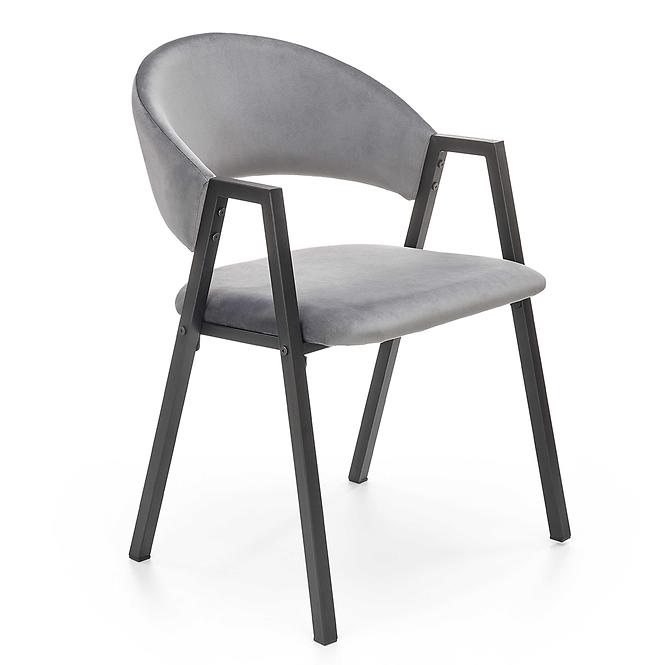 Szék K473 Velvet/Fém szürke