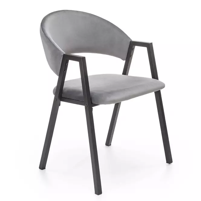 Szék K473 Velvet/Fém szürke,5