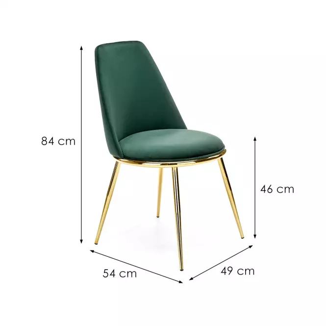 Szék K460 Velvet/Króm S. Zöld