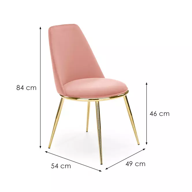 Szék K460 Velvet/Króm Rózsaszín,2