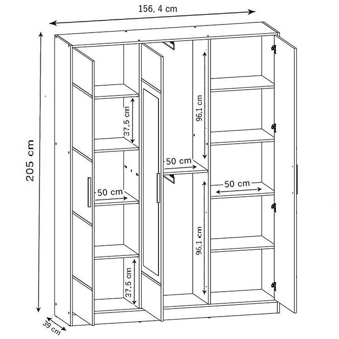 Előszobafal nábytok Roj PP53 + SDS53 + SZ3D craft