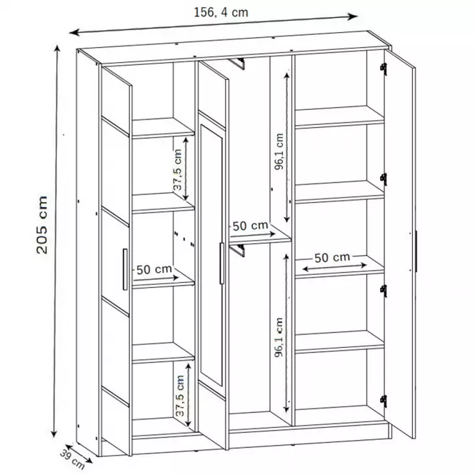 Előszobafal nábytok Roj PP53 + SDS53 + SZ3D craft,6