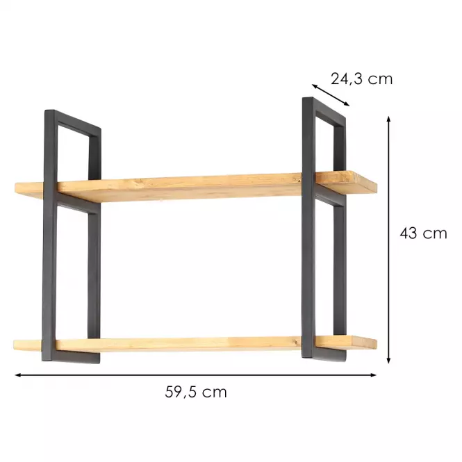 Falipolc Loft 07-01 59,5/43/24,3 cm fekete,2