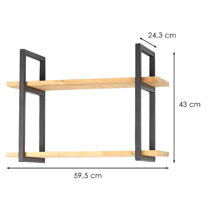 Falipolc Loft 07-01 59,5/43/24,3 cm fekete,2