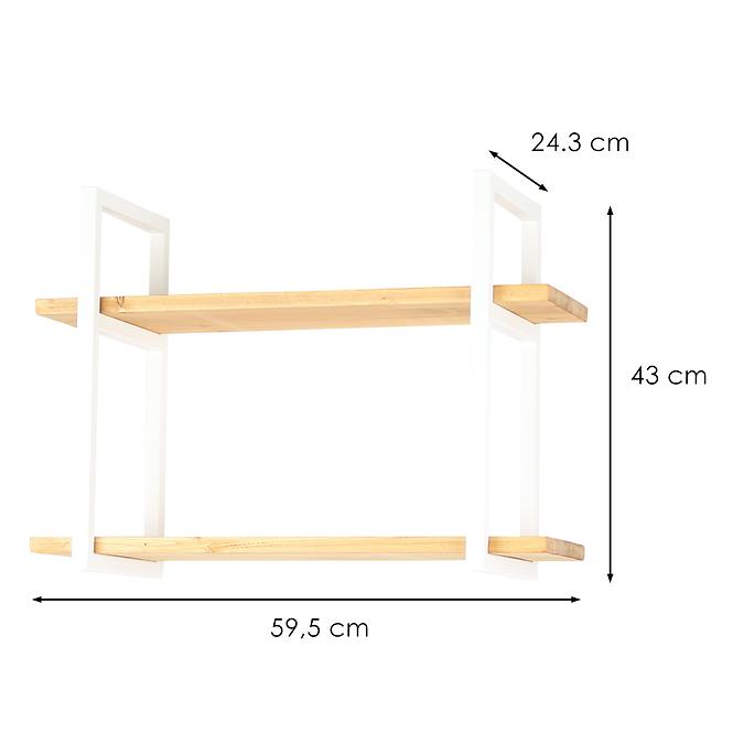 Falipolc Loft 07-01/B 59,5/43/24,3 cm fehér