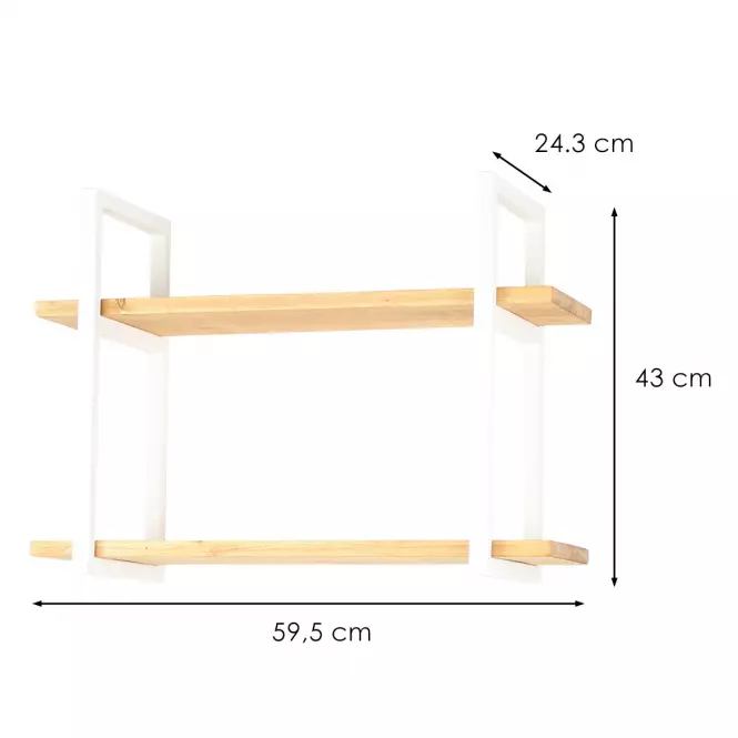 Falipolc Loft 07-01/B 59,5/43/24,3 cm fehér,2