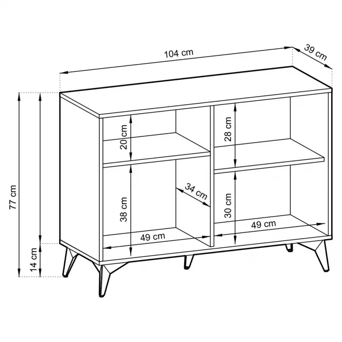 Komód Diamond K104 tölgy evoke/fekete,4