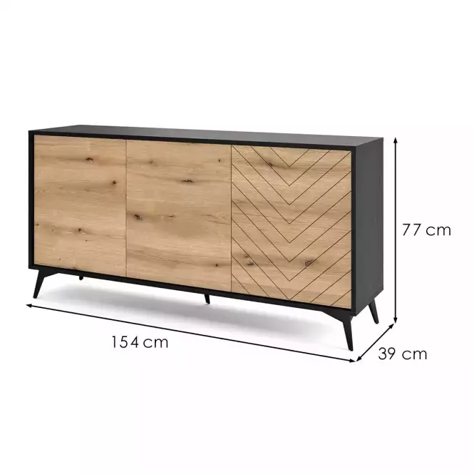 Komód Diamond K154 tölgy evoke/fekete,3