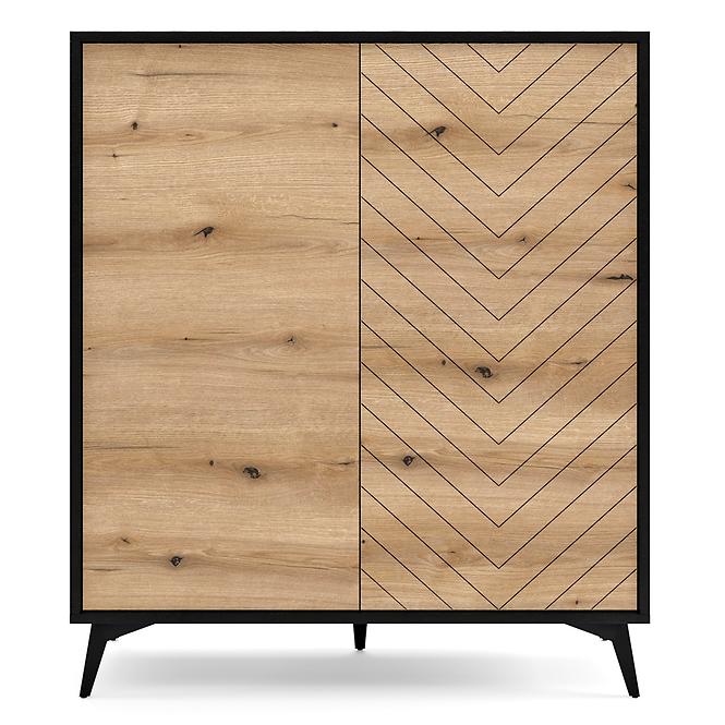 Komód Diamond KD104 tölgy evoke/fekete,2