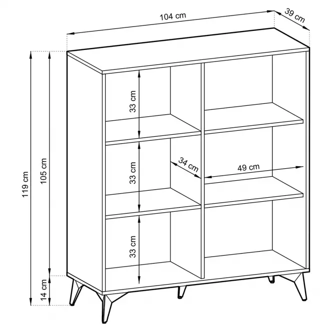 Komód Diamond KD104 tölgy evoke/fekete,3
