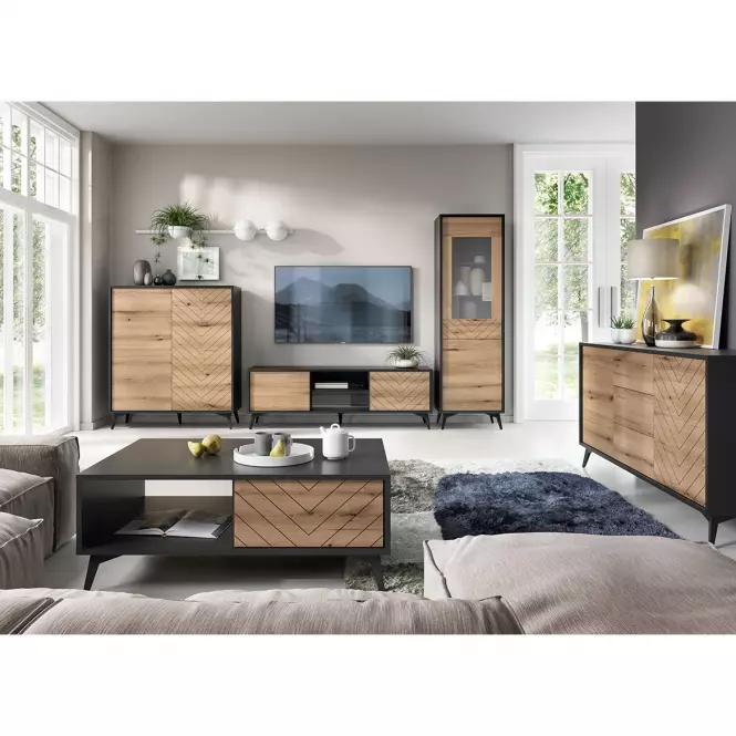 Komód Diamond KD104 tölgy evoke/fekete,4