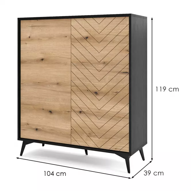 Komód Diamond KD104 tölgy evoke/fekete,6