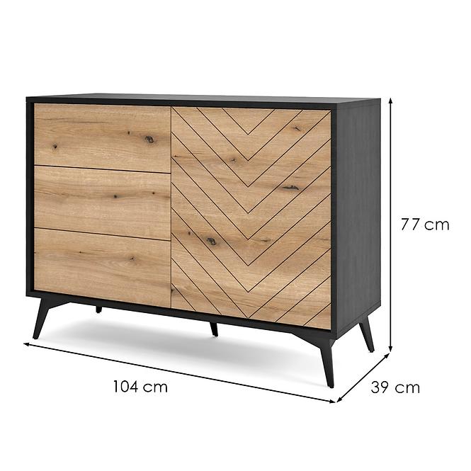Komód Diamond KSZ104 tölgy evoke/fekete,3