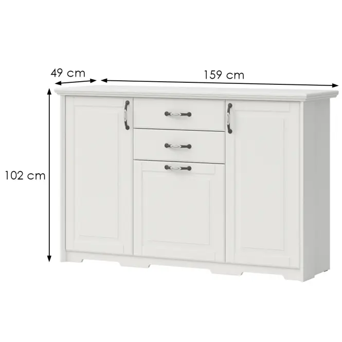 Komód Evergreen EG-K32 polar pine/ivory,2