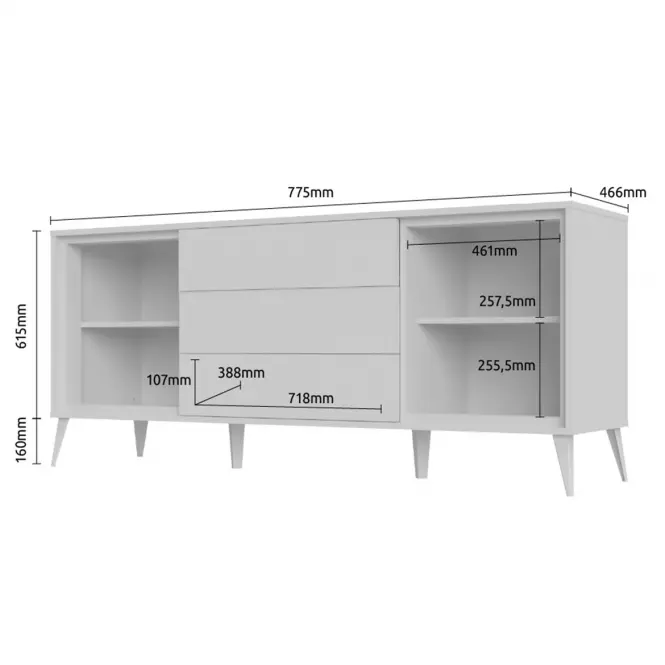 Komód VidaK23 pacific walnut/crystal white