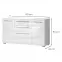 Komód Piano K180-3K2F/PN-70/KA/70 crystal white,2