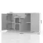 Komód Piano K150-3K1F/PN-70/KA/70 crystal white,3