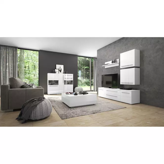 Komód Piano K150-3K1F/PN-70/KA/70 crystal white