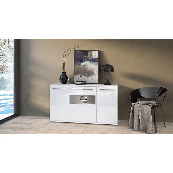 Komód Piano K150-3KS/PN-70/KA/70 crystal white