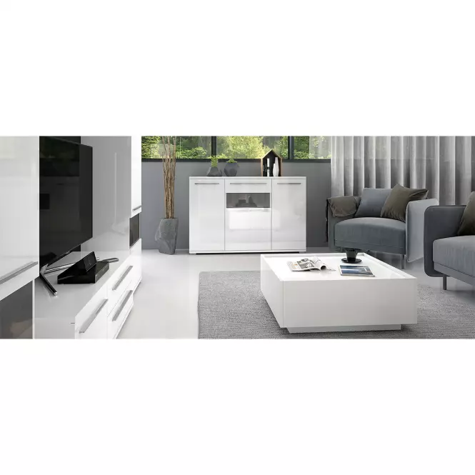 Komód Piano K150-3KS/PN-70/KA/70 crystal white