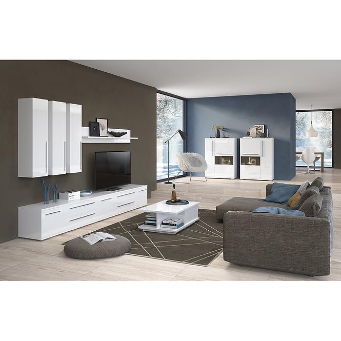 Komód Piano K150-3K2F/PN-70/KA/70 crystal white