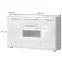 Komód Piano K150V-3KS1F/PN-70/KA/70 crystal white,2