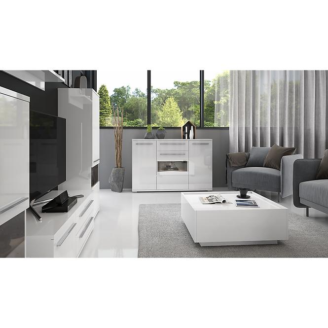 Komód Piano K150V-3KS1F/PN-70/KA/70 crystal white