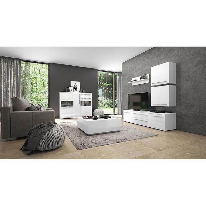 Komód Piano K150V-3KS1F/PN-70/KA/70 crystal white