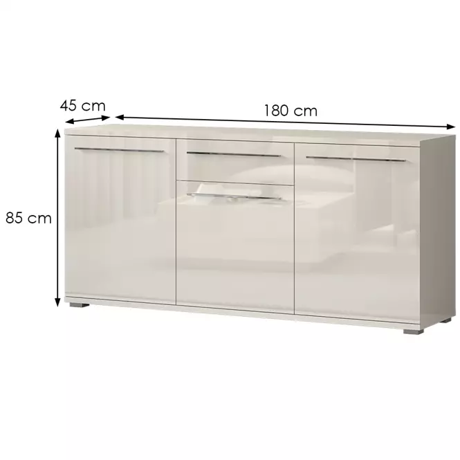 Komód Piano K180-3K1F/PN-71/KA/71 beige