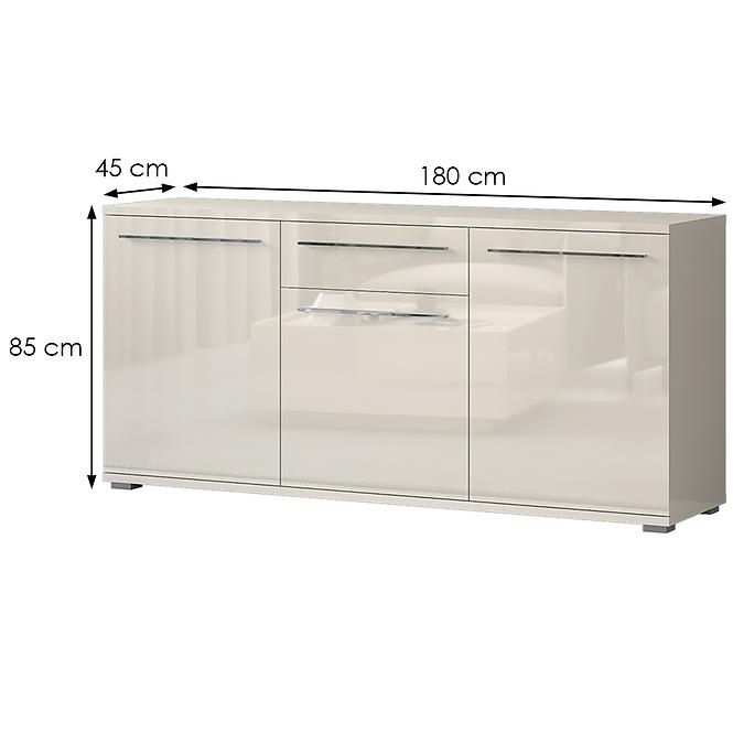 Komód Piano K180-3K1F/PN-71/KA/71 beige
