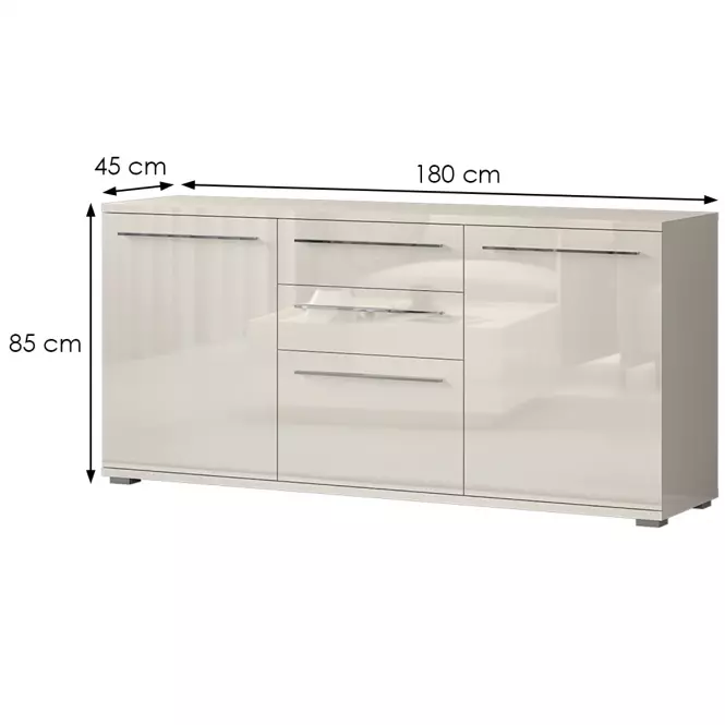 Komód Piano K180-3K2F/PN-71/KA/71 beige,2