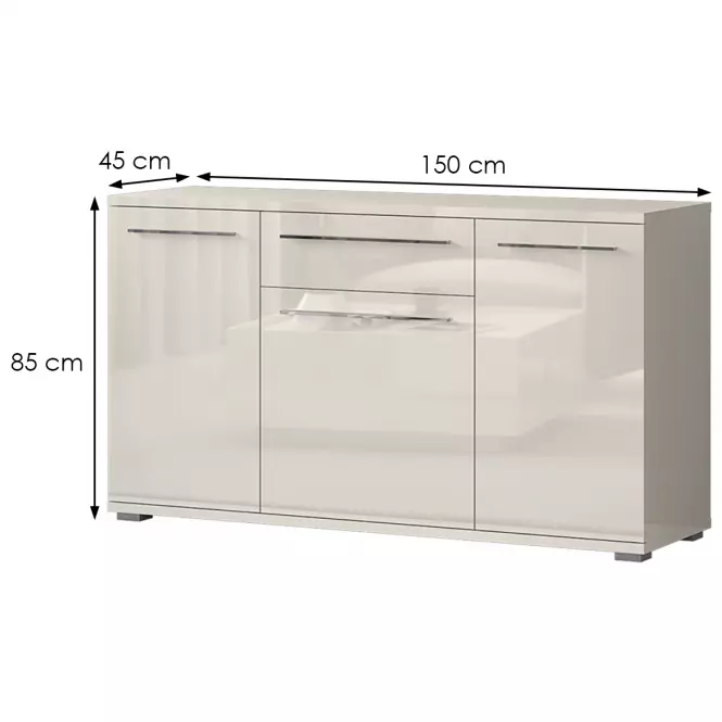 Komód Piano K150-3K1F/PN-71/KA/71 beige