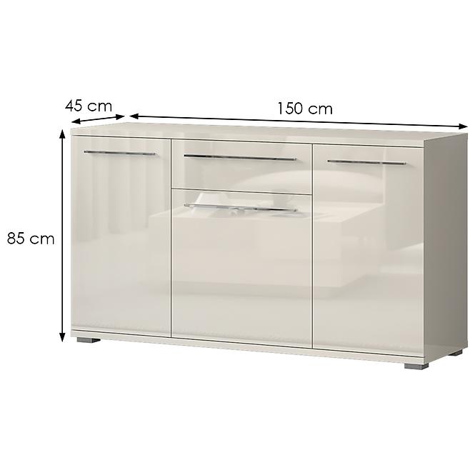 Komód Piano K150-3K1F/PN-71/KA/71 beige