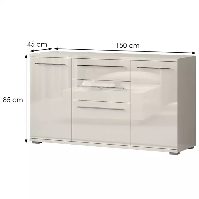 Komód Piano K150-3K2F/PN-71/KA/71 beige