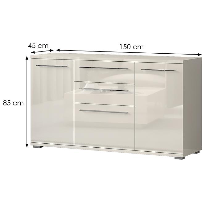 Komód Piano K150-3K2F/PN-71/KA/71 beige